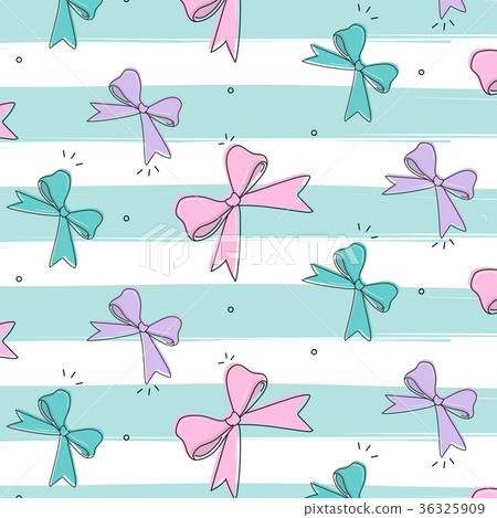Vector graphic bows with hearts. Cute woman Vector graphic bows with hearts. Cute woman 36325909