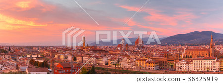 Famous view of Florence at gorgeous sunset, Italy 36325919