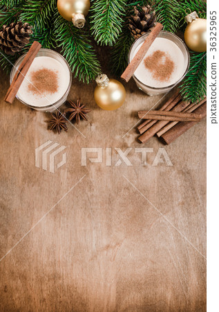 Traditional Eggnog Cocktail for Christmas Eve. 36325965