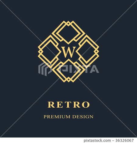 Monogram template logo. Letter emblem W. Insignia 36326067