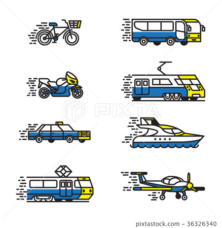 Passenger city transport. Vector icons set Passenger city transport. Vector icons set 36326340