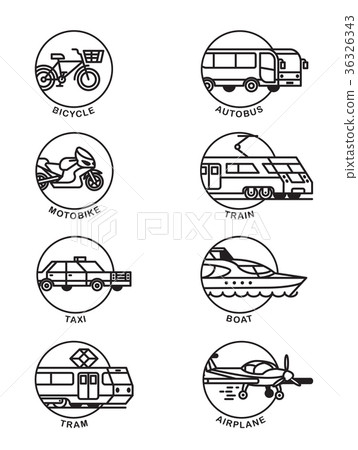 Passenger city transport . Vector icons set Passenger city transport . Vector icons set 36326343