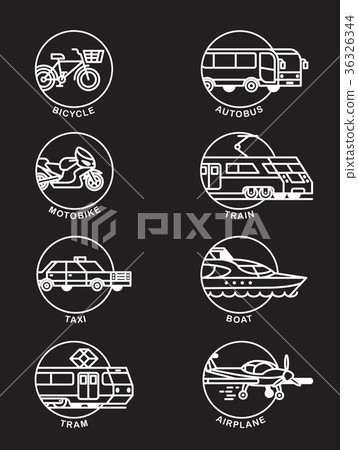 Passenger city transport . Vector icons set 36326344