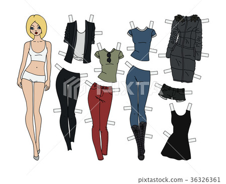 Blonde paper doll 36326361