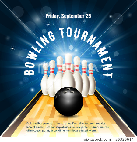 Bowling tournament flyer template - bowling court 36326614