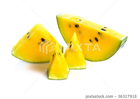 Yellow Watermelon on white background Yellow Watermelon on white background 36327918