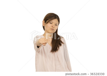 Young Japanese Woman Punching Young Japanese Woman Punching 36328330
