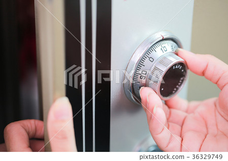 Safe lock code on safety box bank. 36329749