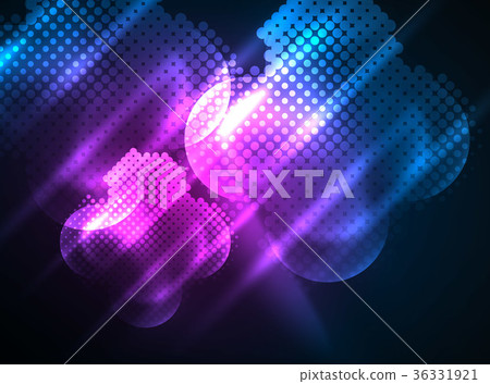 Shiny neon glowing circles, dot particles Shiny neon glowing circles, dot particles 36331921