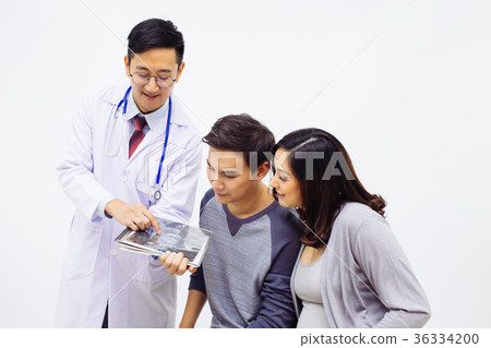 Gynecologist Obstetrician showing ultrasound photo Gynecologist Obstetrician showing ultrasound photo 36334200