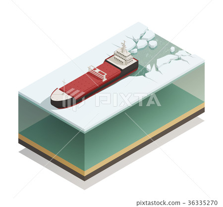 Icebreaker Ship Afloat Isometric Model Icebreaker Ship Afloat Isometric Model 36335270