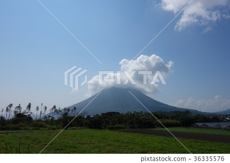 Kaimondake和池田湖自然風景旅行旅行指宿南九州雲 36335576