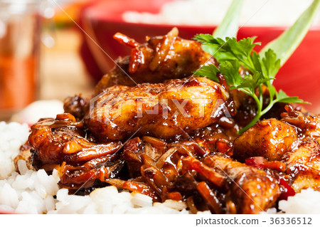 Sweet and sour pork and rice Sweet and sour pork and rice 36336512