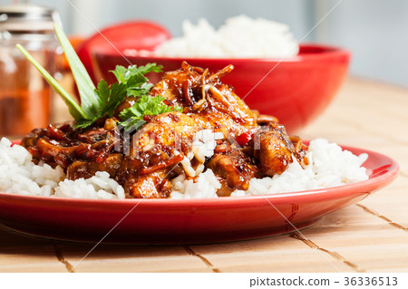 Sweet and sour pork and rice Sweet and sour pork and rice 36336513