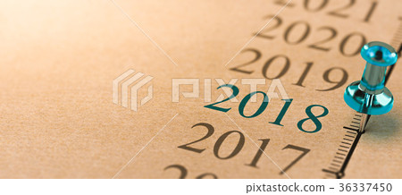 Year 2018, Two Thousand Eighteen on a timeline. 36337450