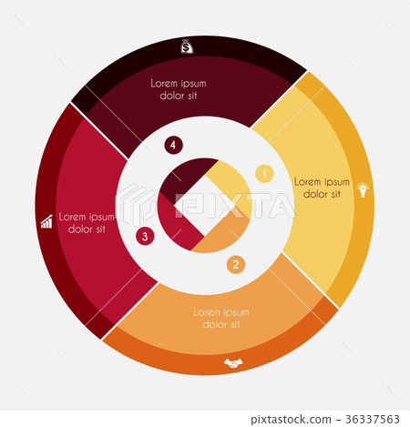 Pie chart for presentations with 4 options 36337563
