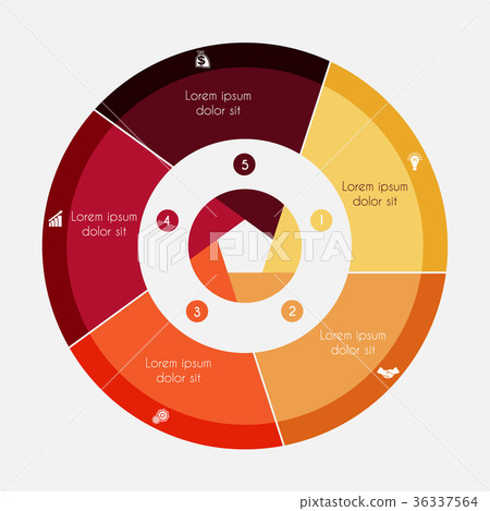 Pie chart for presentations with 5 options Pie chart for presentations with 5 options 36337564