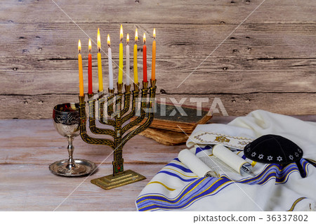 Star of David Hanukkah menorah Star of David Hanukkah menorah 36337802