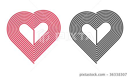 Vector Red and Black Heart Vector Red and Black Heart 36338307
