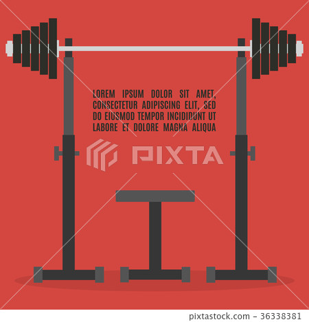 Barbell bench press in flat style, vector Barbell bench press in flat style, vector 36338381