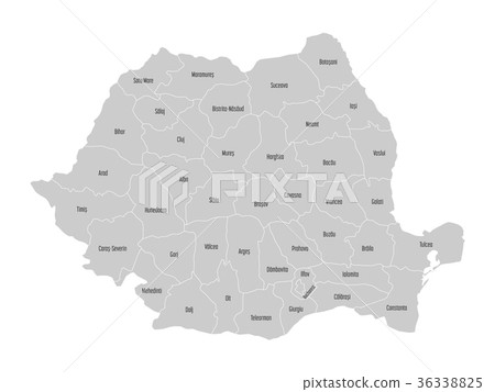 Administrative counties of Romania. Vector map 36338825