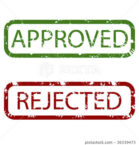 Approved and rejected stamp texture colored 36339473