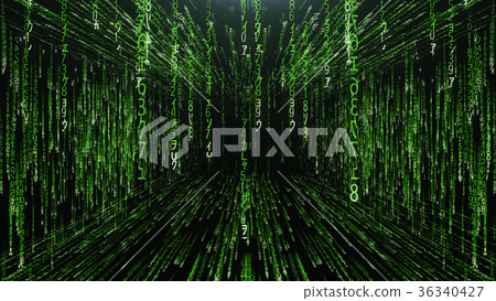 Green corridor from the matrix code Green corridor from the matrix code 36340427