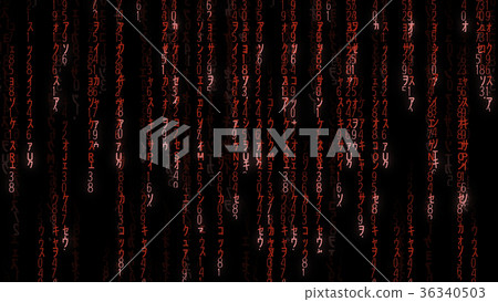 Flight through the falling red matrix code Flight through the falling red matrix code 36340503