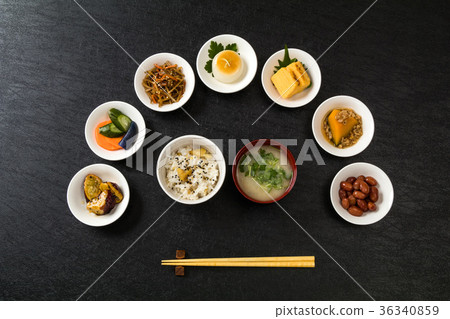 Side dishes of rice japanese food 36340859