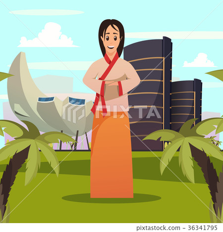 Singapore Woman Landmark Background Poster Singapore Woman Landmark Background Poster 36341795