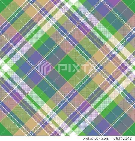 Colored check pixel plaid fabric seamless pattern 36342148