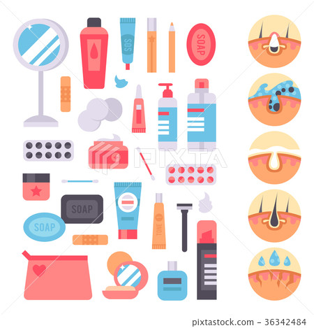 Facial care skin problems vector clean Facial care skin problems vector clean 36342484