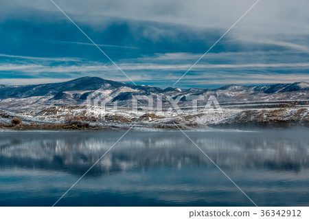 Winter landscape with Wolford Mountain Reservoir 36342912