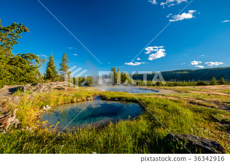 Hot thermal spring in Yellowstone Hot thermal spring in Yellowstone 36342916