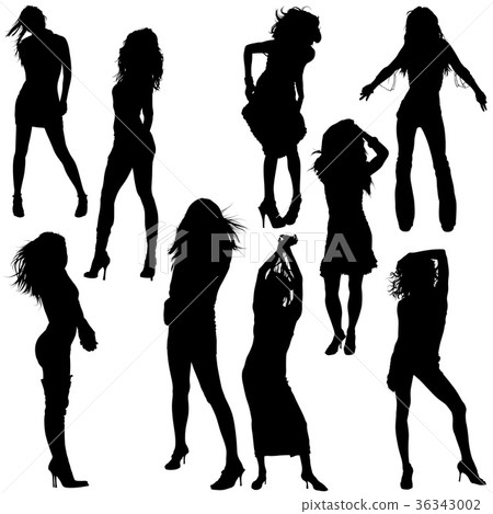 Dancing Girl Silhouettes 36343002