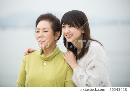 父母和孩子的母親和女兒旅行 36343428