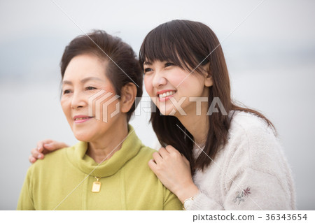 父母和孩子的母親和女兒旅行 父母和孩子的母親和女兒旅行 36343654