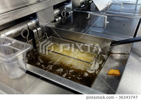Deep frying potatoes 36343747