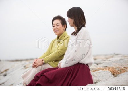 父母和孩子的母親和女兒旅行 父母和孩子的母親和女兒旅行 36343848