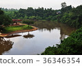 Floating house in river Kwai. Kanchanaburi  36346354