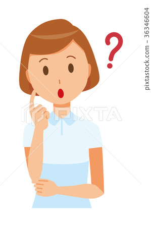 一位穿著白色制服的女護士正在思考 36346604