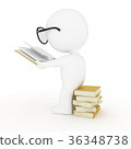 white human reading yellow book on white 36348738