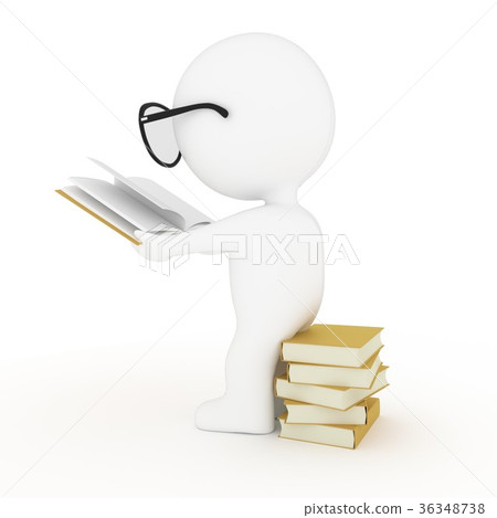 white human reading yellow book on white 36348738
