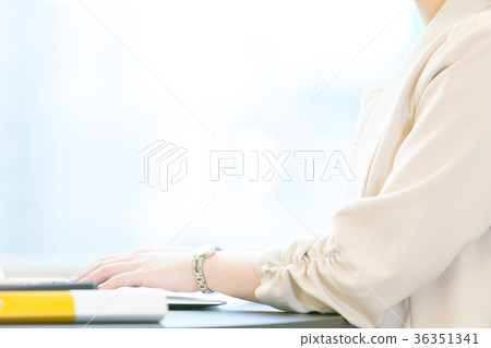 Hand female office worker using a PC OL Business image Office lady 36351341