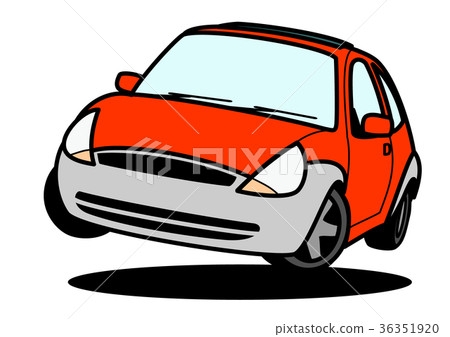 歐洲風格的緊湊汽車橙色躍遷汽車例證 36351920
