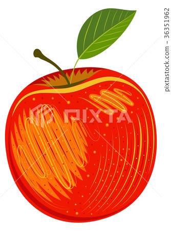 Fresh ripe magic decorative red apple. Fresh ripe magic decorative red apple. 36351962