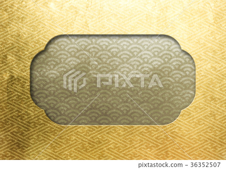 Frame gold _ Qinghai wave, Saaya shape (background material) gold Frame gold _ Qinghai wave, Saaya shape (background material) gold 36352507