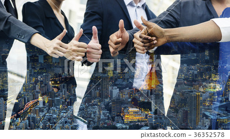 thump up hand from the group of business people thump up hand from the group of business people 36352578