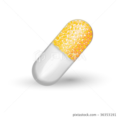 Realistic Medical pill capsule. 3d drugs and 36353191