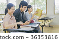 people student read book and sit in lecture chairs 36353816